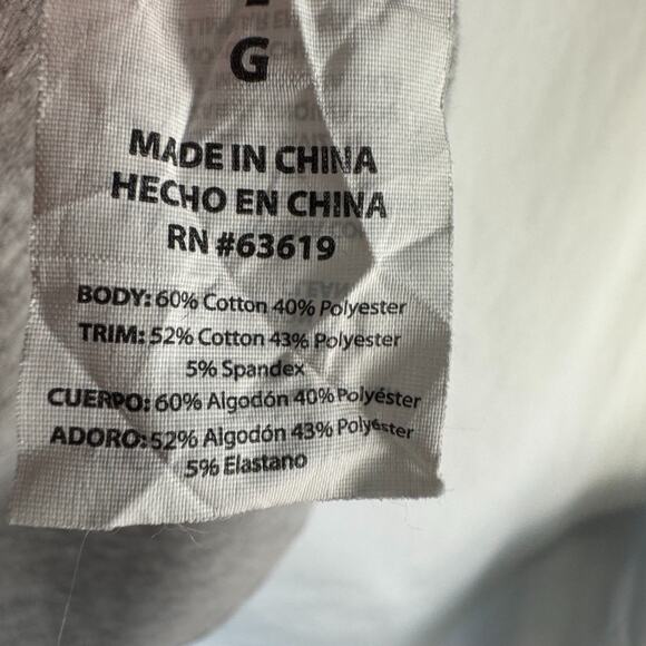 Bebe sport crop top tee T-shirt graphic size Large L Gray and Yellow color - Picture 5 of 7